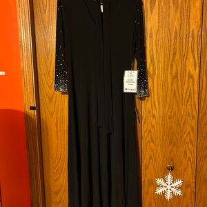 Black Long Sleeve Dress with Embellished Cuffs